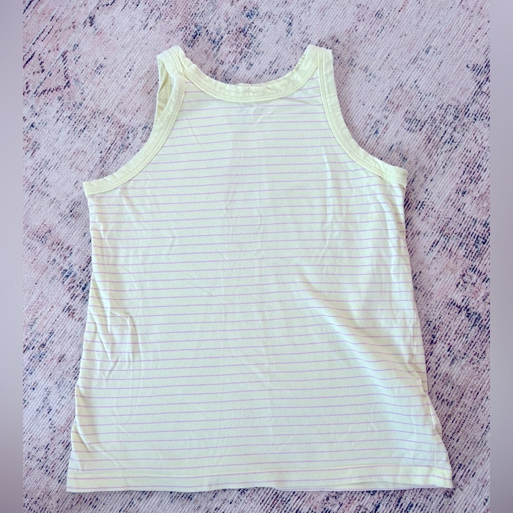 GAP Kids girls high neck Yellow and lavender Striped Tank Top size medium